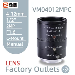 Macro Lens 4-12Mm Varifocale C Mount Hd Lens Handmatige Iris 1/2 Inch 2mp Fa Optische Lens Cctv Voor Machine Vision Basler Camera