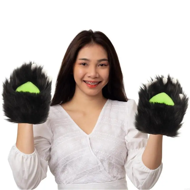 猫爪手袋着ぐるみ動物オオカミ足ミトンハロウィンコスプレ衣装アクセサリー Therians ギアギフト女性男性