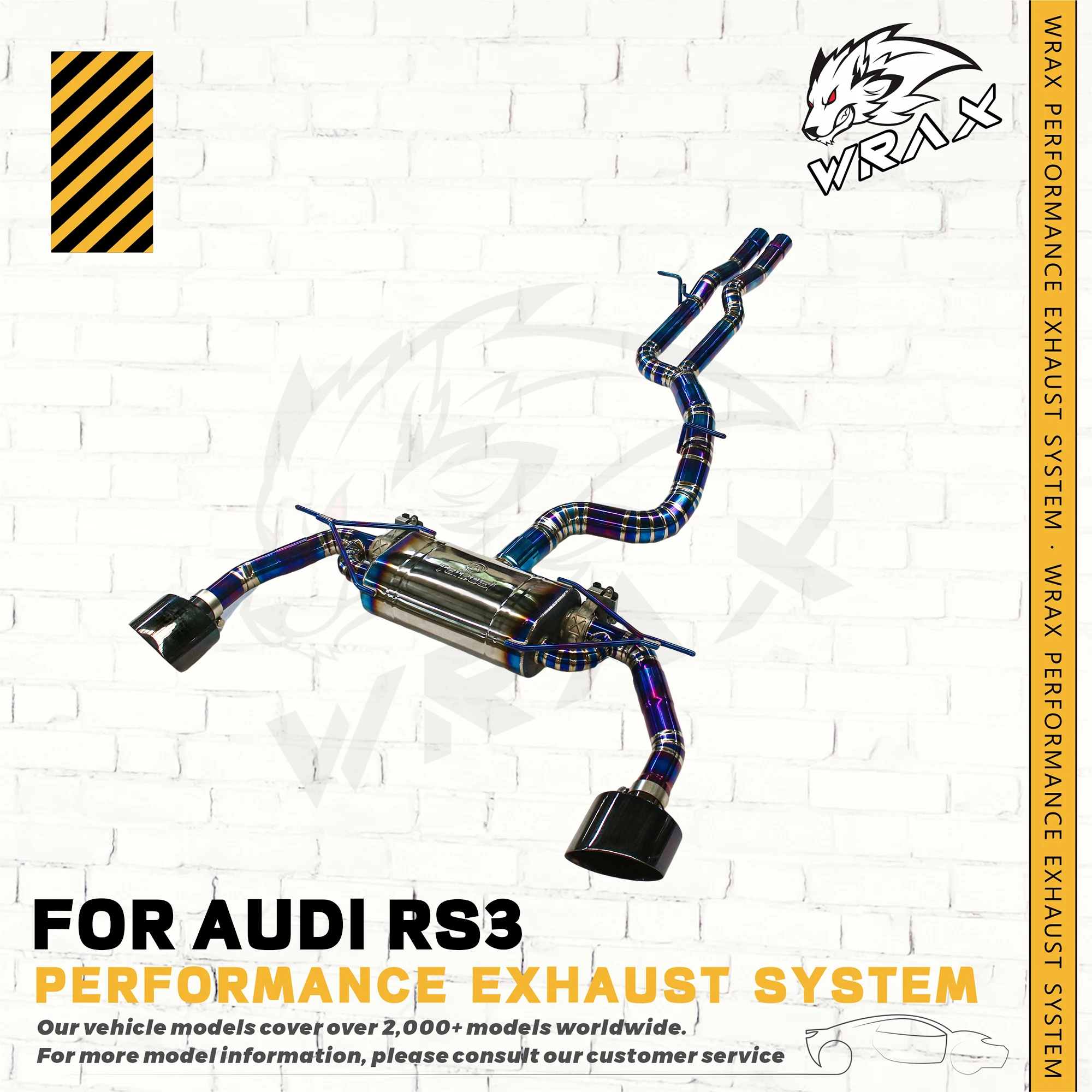 

WRAX Titanium for AUDI RS3 2.5T 2017+(with Valve Control Exhaust System) Auto Accessories Direct Fit Replacement Catback Exhaust