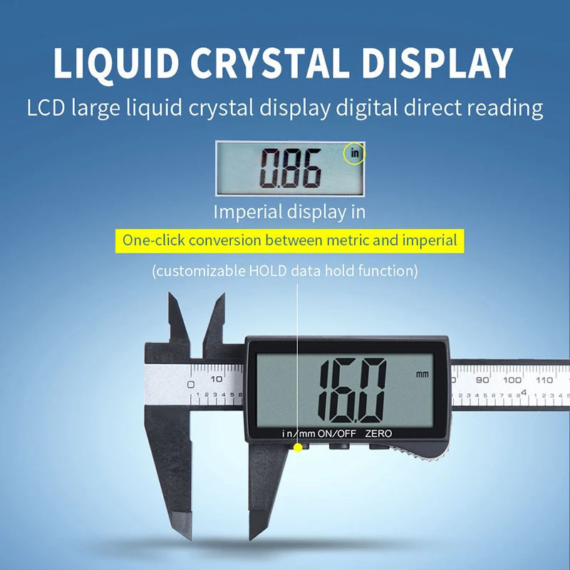 Digital Calipers Electronic Plastic Caliper Vernier Thickness Depth Gauge Micrometer Ruler Measuring Tools Instrument Pachometer