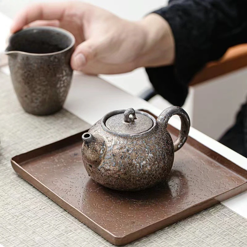 Rust Glazed Ceramic Teapot Kung Fu Teaware Make A Teapot Single Pot Home Tea Making Utensils Tea Art Teapots Tea Making Tools