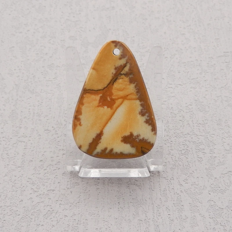 Natural Stone Us Biggs Jasper Pendant Bead, Fashion Jewelry Necklace Accessories For Men Women 34x22x6mm 8g
