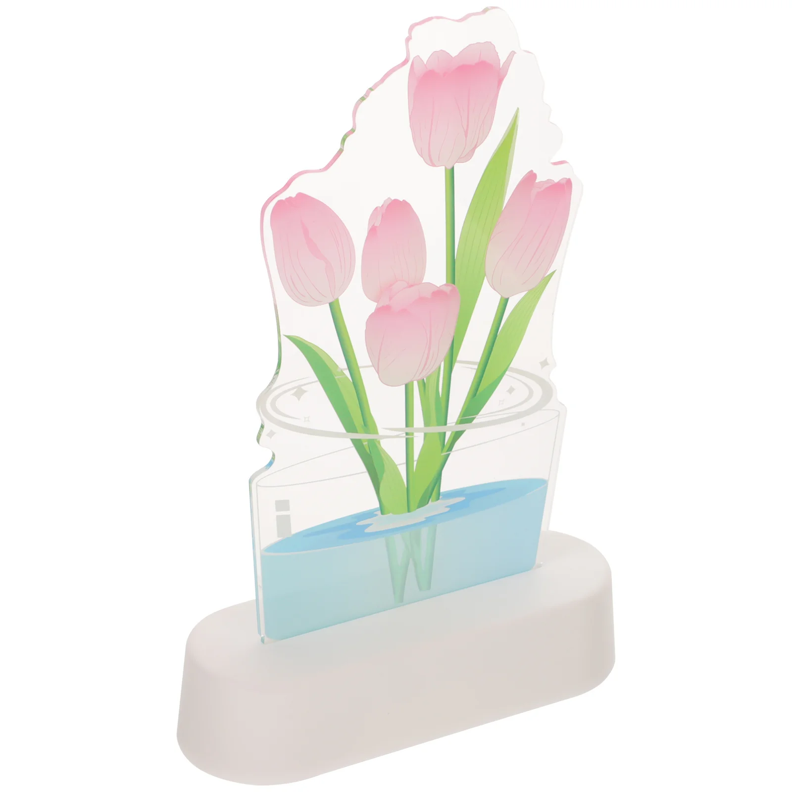 مصباح ضوء ليلي ثلاثي الأبعاد هدية إبداعية لديكور غرفة النوم LED ضوء ناعم مصباح وهمي ثلاثي الأبعاد على شكل زهرة التوليب