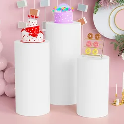 5PCS&3PCS Spandex Cylinder Pedestal Covers,White Pink Beige Color,Wedding props,Elastic Spandex Fabric Dessert Stands Cover