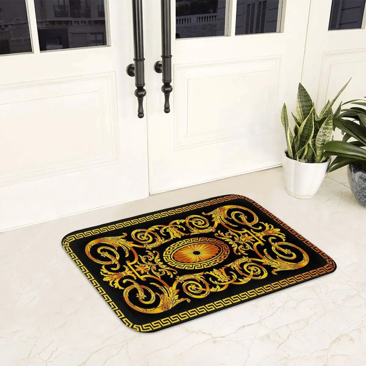 European Luxury Gold Non-slip Doormat Floor Mat Water oil proof Carpet Rug for Kitchen Entrance Bathroom Living room Footpad Mat