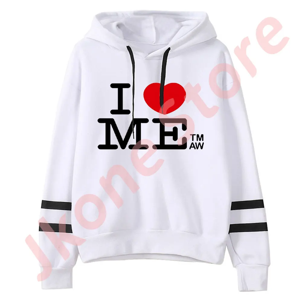 Tate McRae I Love Me Logo Merch Pullover Hoodies Pocketless Parallel Bars Sleeve Streetwear Sweatshirts