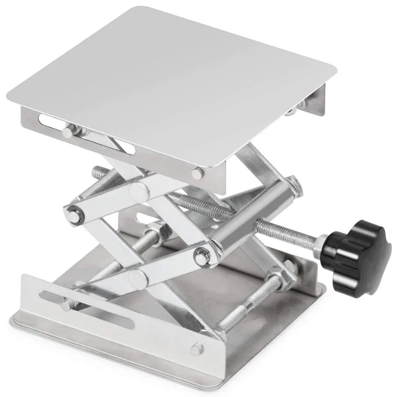 4 x4 Inch Lab Scissors Jack，Stainless Steel Lab Lift Platform，Lab Jack Lift Table，Lab Jack Stand Table Lift Lab Mini Lift Jack