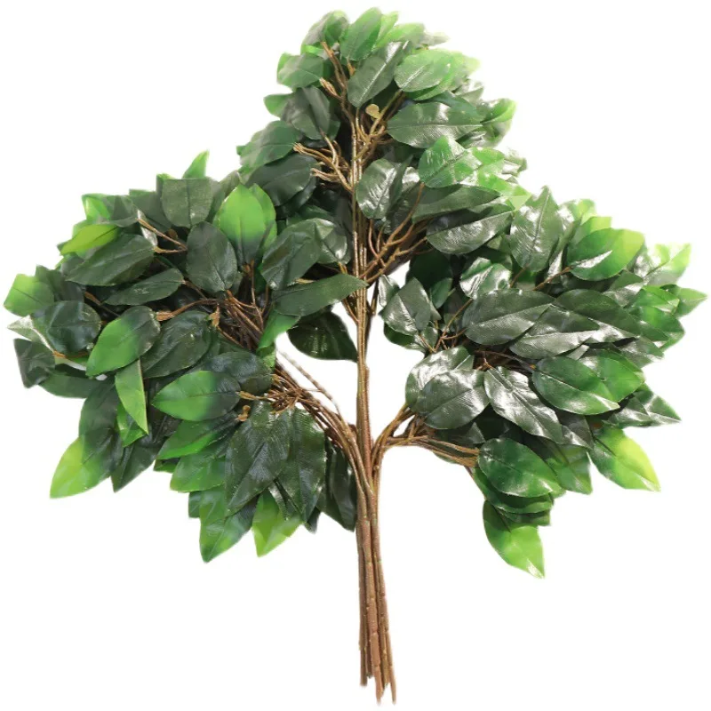 

Artificial Green Plants Flame-retardant Banyans Leaves Home Living Room Decoration Fake Plant Simulation Banyan Leaf Bundle