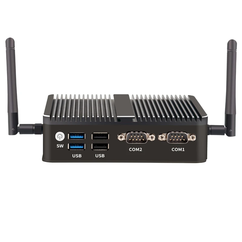 Soft Router Intel Processor N100 Fanless Industrial Mini PC 2*LAN Ports 2*COM RS485 RS232 Win11 Linux Pfsense Firewalls Computer