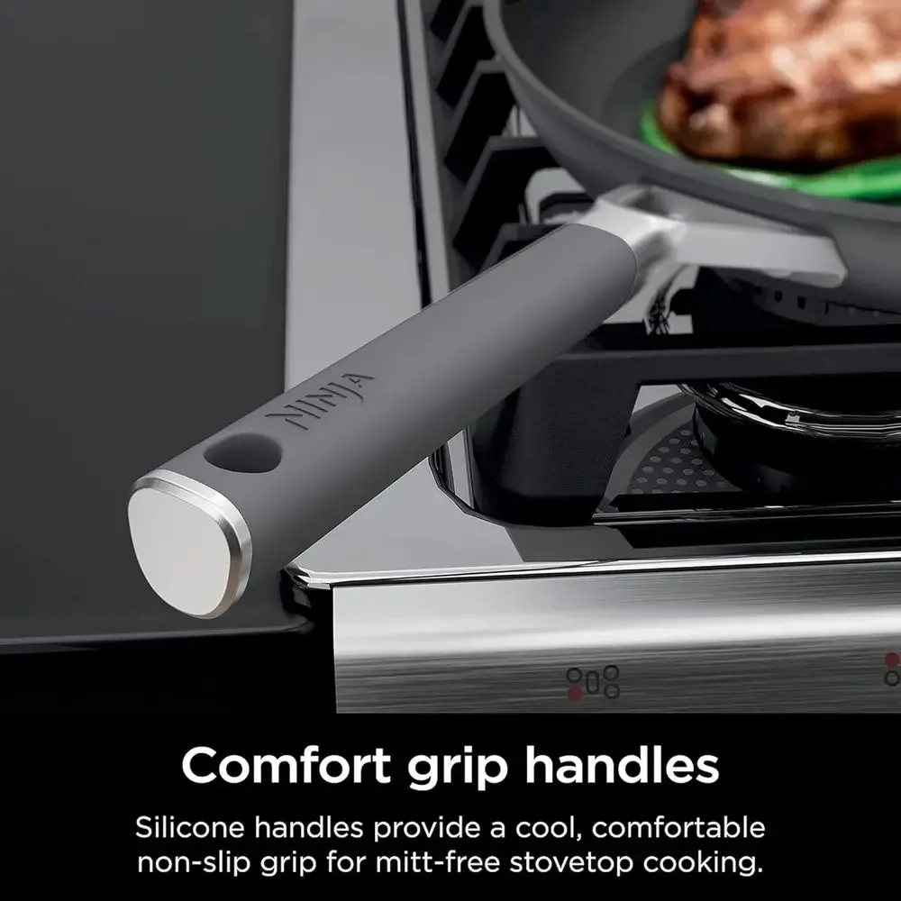 10-Piece Hard-Anodized Nonstick Cookware Set, Durable Oven-Safe to 500°, Grey