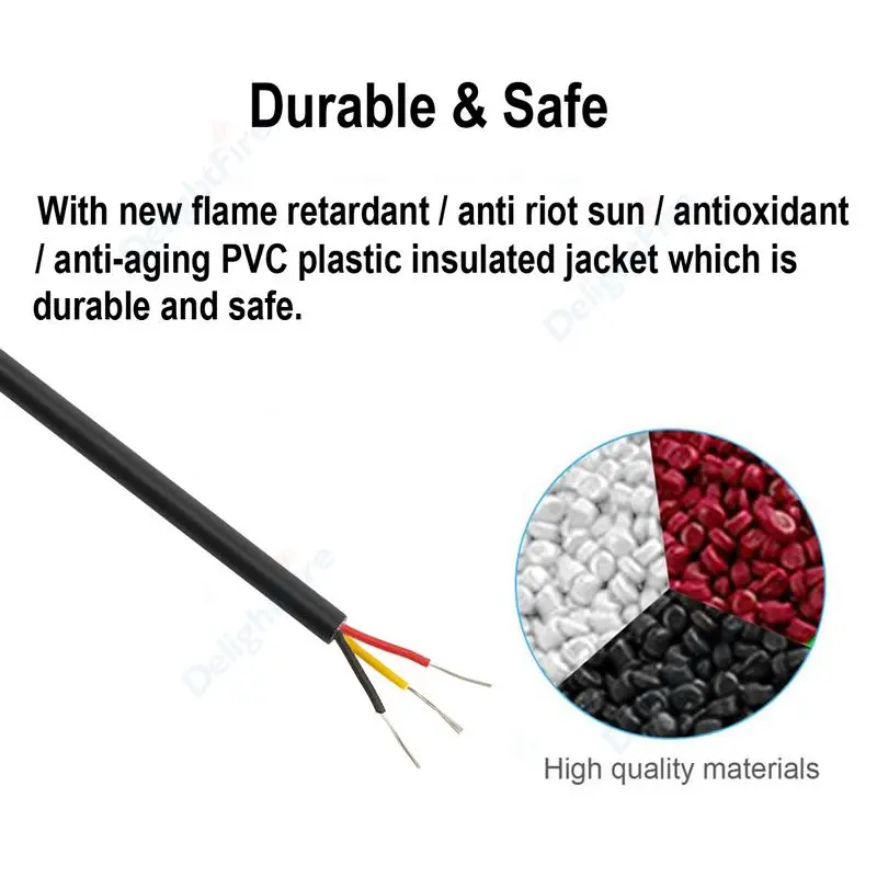 3 Core Sheathed Cable Electrical Wire 26 24 22 20 18 16 14 AWG 5/10/20/30/50/100m LED Extension Wire For Speaker Audio LED Strip