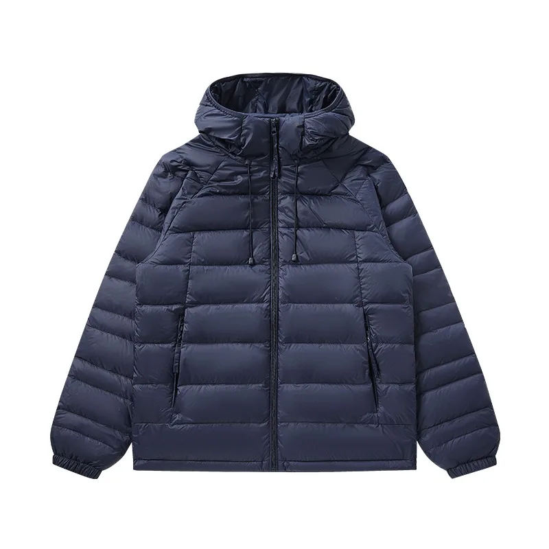 UETEEY Piumino da uomo ultraleggero 90% Piumino d'anatra bianco Cappotto invernale con cappuccio da uomo 2025 Nuovo autunno caldo compressione impacchettabile
