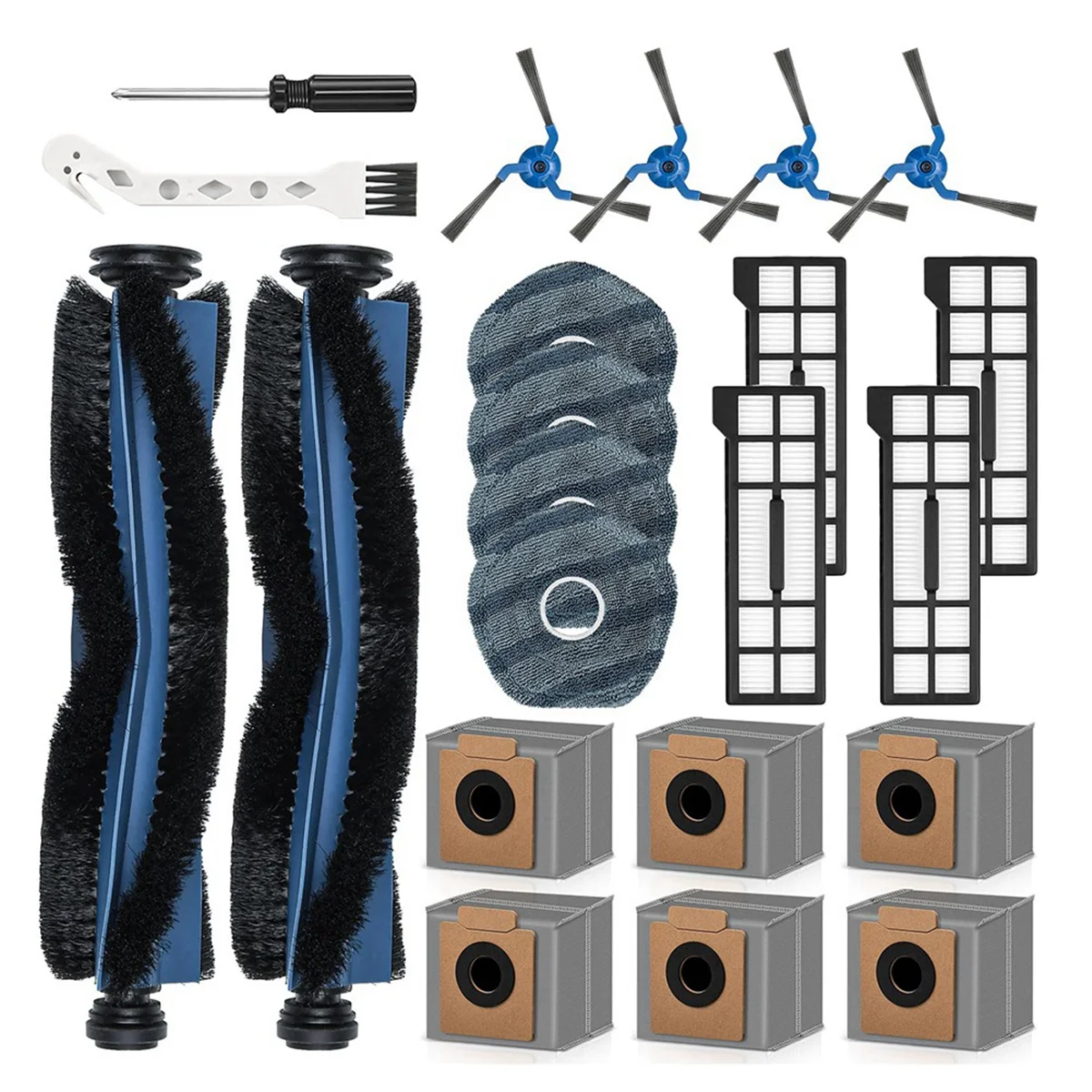 

A62X 22-Pack for Eufy X10 Pro Omni Robot Vacuum Cleaner Accessories: Brushes, Filters, Mop Pads, Dust Bags and Tools