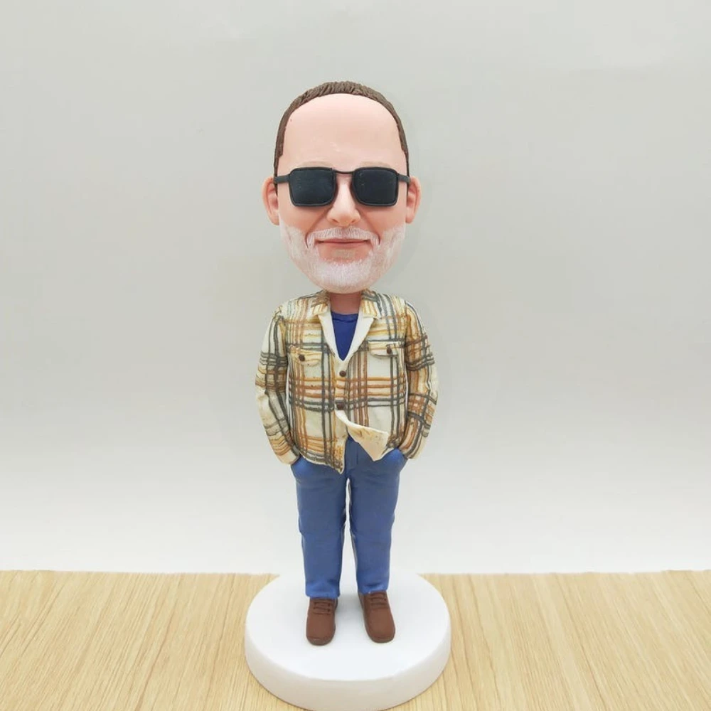 

Handmade Custom Bobble Head Personalized Figurines Clay Figurine Gift for Him Her Couple Wedding Birthday Anniversary Art