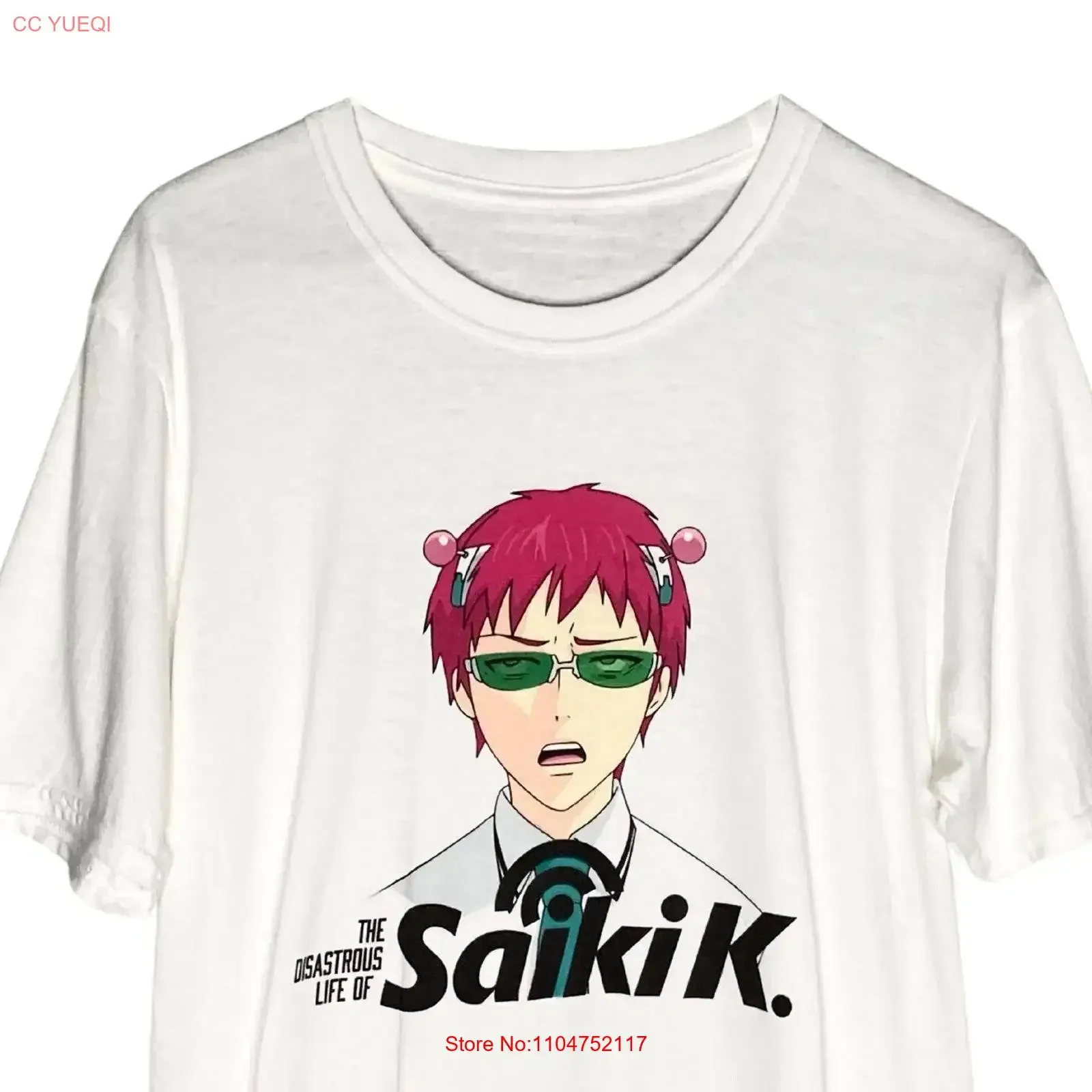 SAIKI K annoyed face Kusuo no Sai Nan TSHIRT vintage Washed Comfortable homme streetwear Breathable Slightly designer clothes