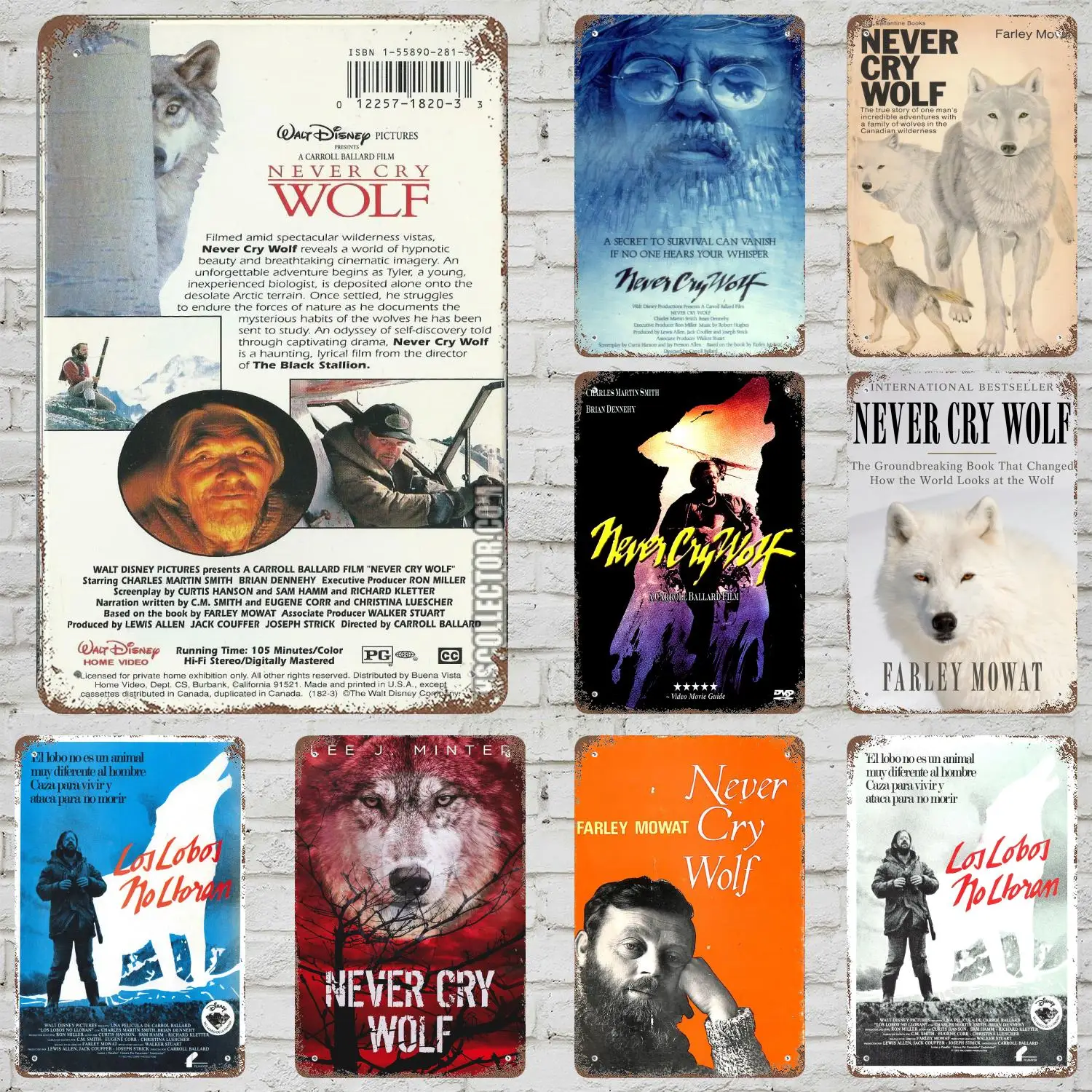 

MINISO Never Cry Wolf Decor Poster Vintage Tin Sign Metal Sign Decorative Plaque for Pub Bar Man Cave Club Wall Decoration