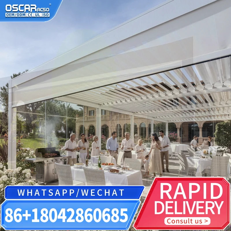 Nature Inspired Aluminum Bioclimatic Pergola Louvered Design for Outdoor Patio and Terrace Use pergola