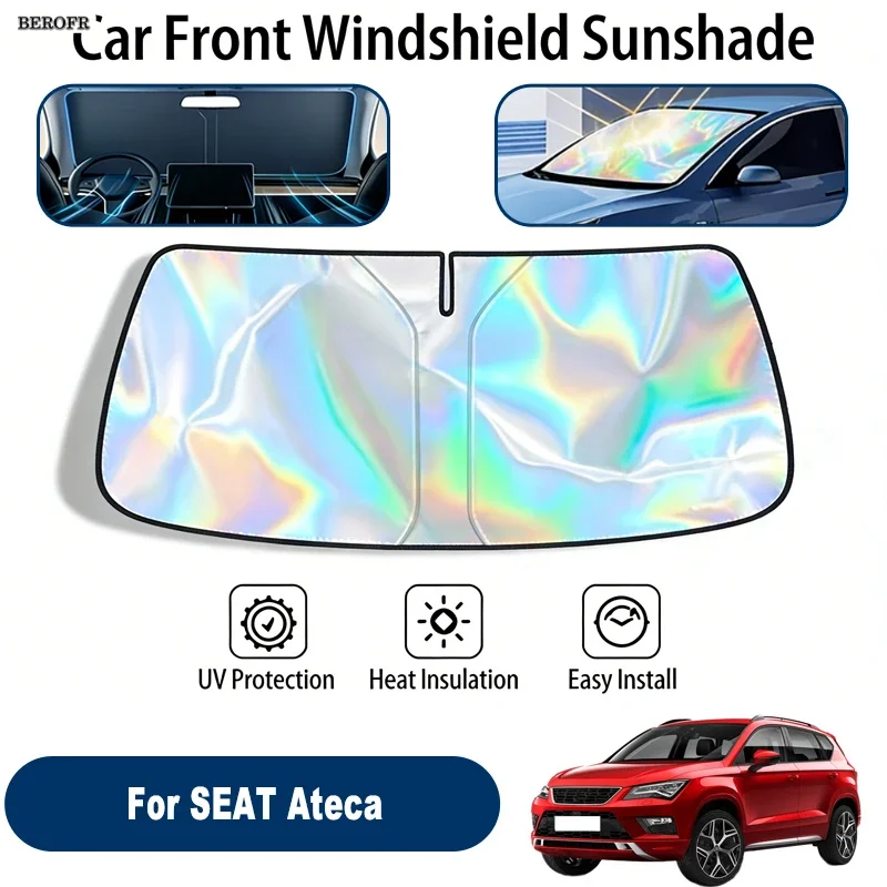Windshield Sun Shade For SEAT Ateca Foldable UV Reflective Front Window Sun Protection Cover Accessories