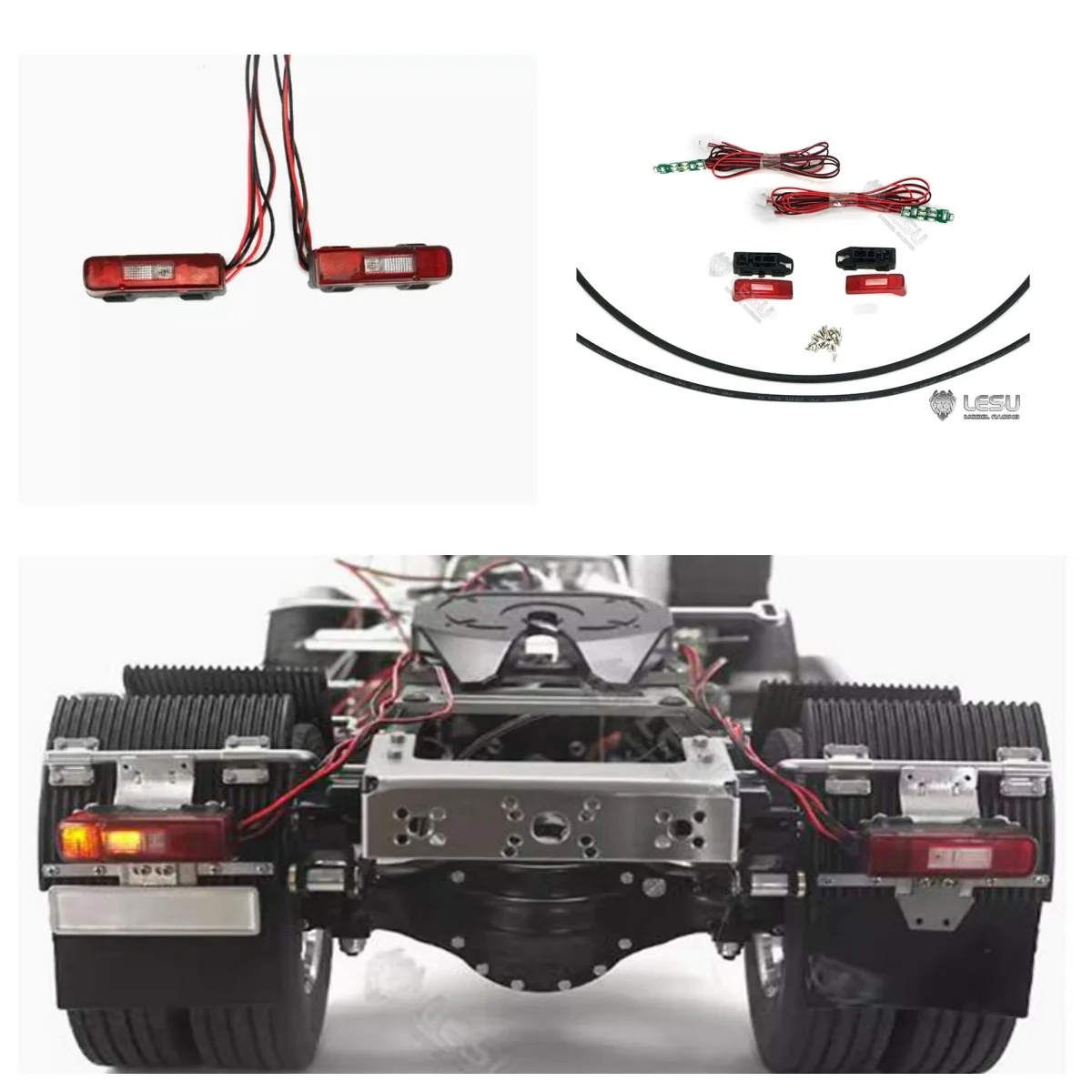 LESU Kunststoff-Rücklicht LED für 1/14 RC Flachbett-Traktor-LKW-Modell Tamiya DIY Auto-Teile Spielzeug für Erwachsene Th19415-Smt3 – Detail 2