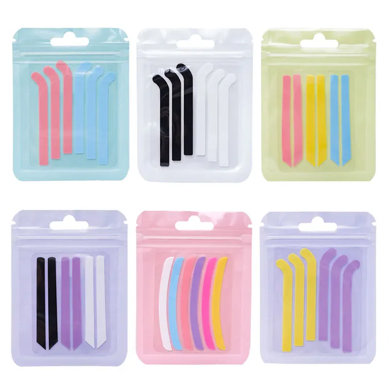 3 Pairs Silicone Eyelash Perm Pad Lifting Lashes Rods Shield Mixed Color Recycling 3D Eyelash Curler Lash Extension Supplies