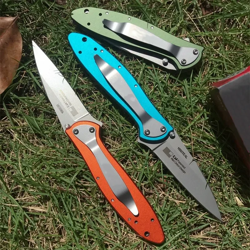 NEW KS 1660 Pocket Folding Knife 8Cr13Mov Blade Aluminum Alloy Handle Tactical Outdoor EDC Camping Hiking Fishing Tools