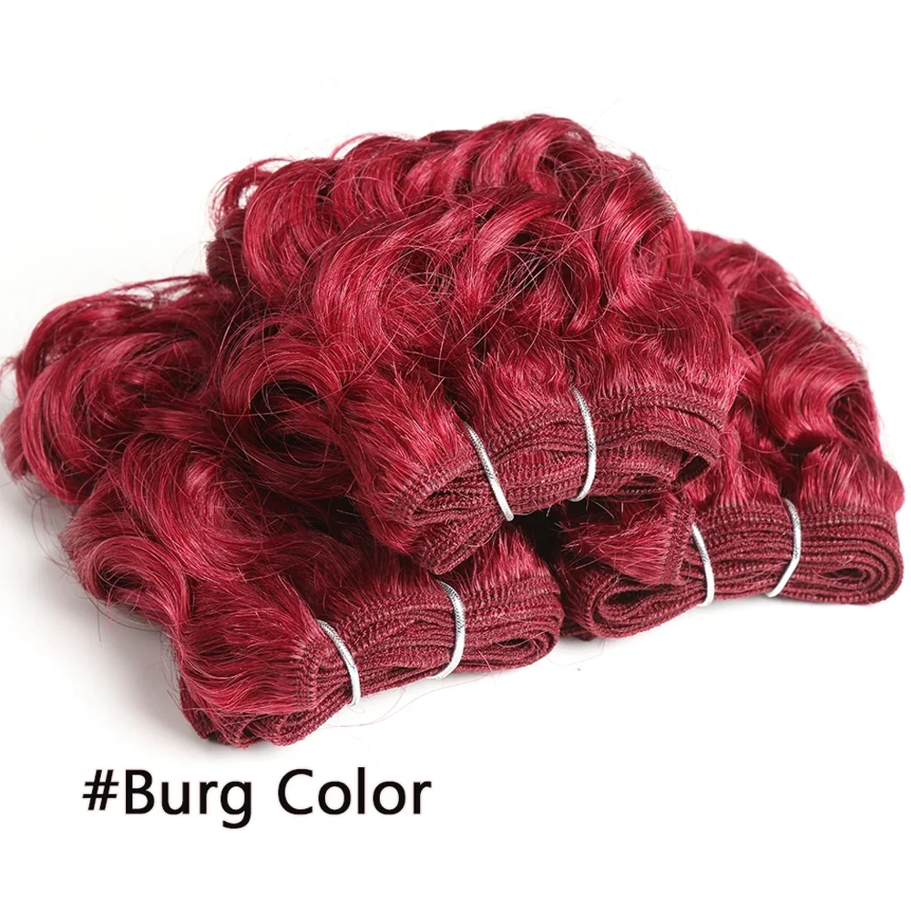 3PCS /Lot Curly Wavy Human Hair Bundles Brazilian Human Hair Weave Bundles Curly Hair Extensions