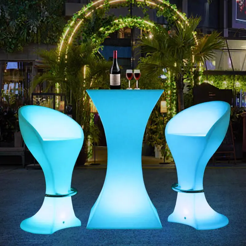 16 Colors Changing Lighting Led Cocktail Table Illuminous Glowing Coffee Bar Stool For Party Event Supplies