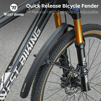 WEST BIKING 26-29 Inch Mountain Bike Mudguard Widen Quick Release Durable lnnovative Installation Fender Bicycle Accessories