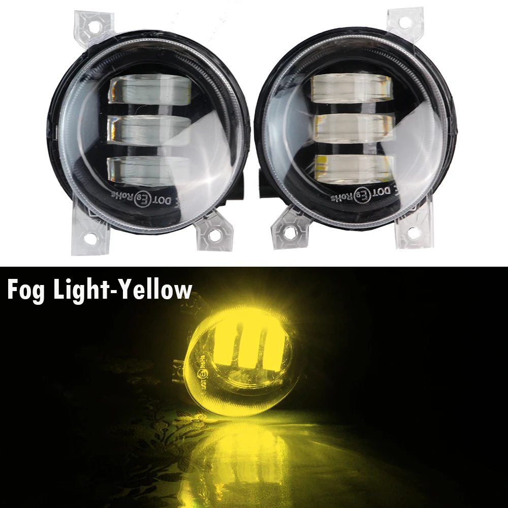 2 X Car Front LED Fog Light DRL Canbus Angel Eye Fog Daytime
