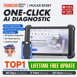 MUCAR 892BT AI Assist Automotive Tool Bi-directional Obd2 Scanner ECU Coding Car Diagnostic Tool CANFD DOIP 35 Reset Full System