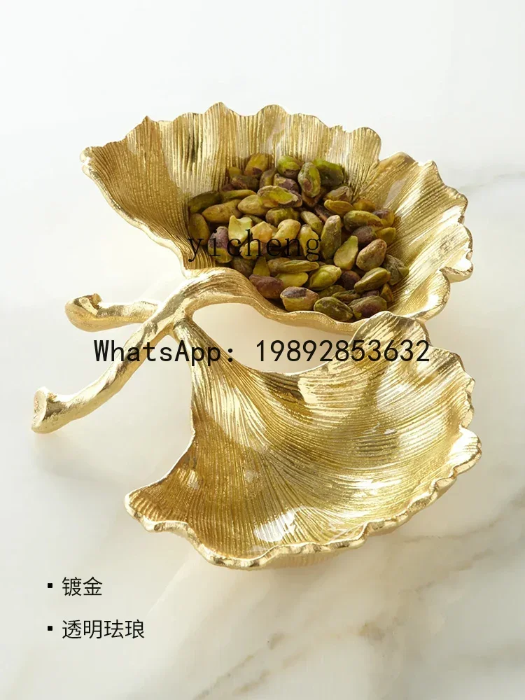 X7  Handmade Stainless Steel Housewarming Gift New Leaf Series Ginkgo Leaf Split Dish Sauce Dish
