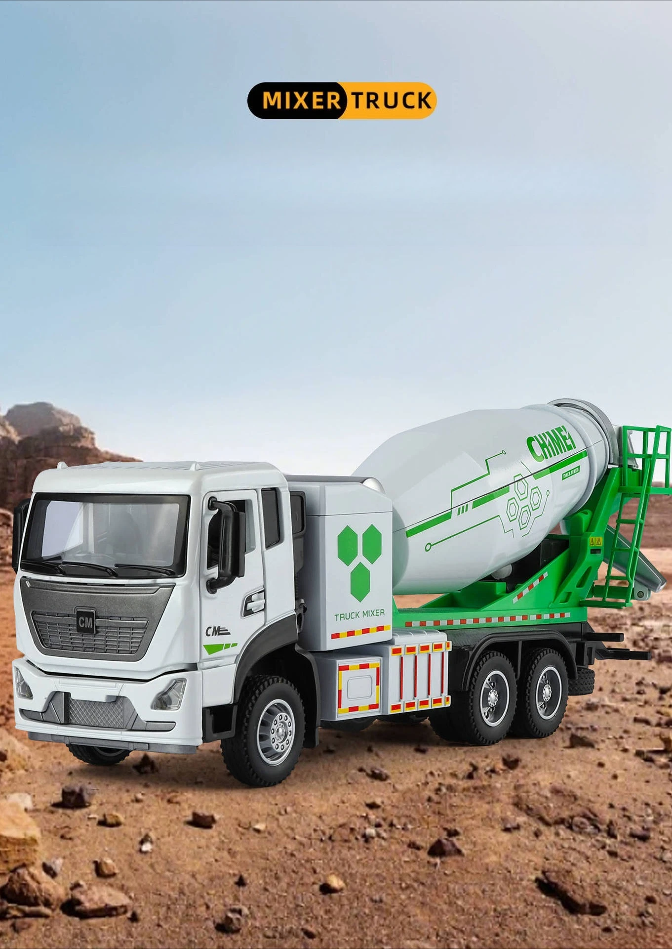 Camion mélangeur de béton 1:32, modèle de voiture en alliage, éclairage, transporteur d'ingénierie, jouets pour enfants, cadeaux, voiture en alliage moulé sous pression