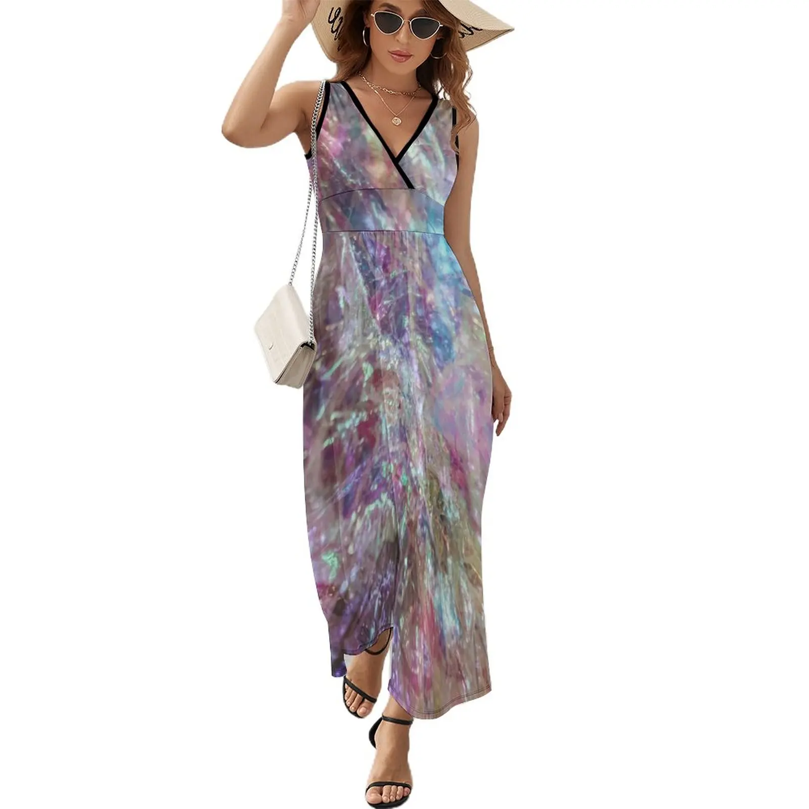 

Iridescent Cellophane Sleeveless Dress dress for woman Woman clothing luxury evening dresses 2024