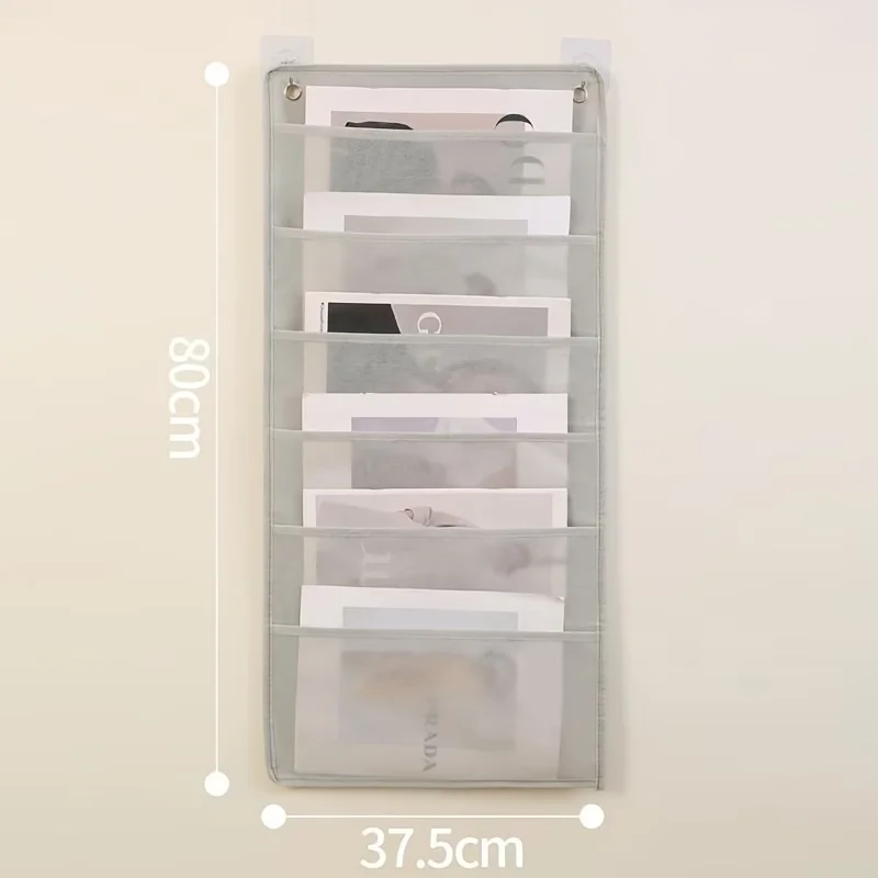 1 PC Over‑the‑door Multi‑Layer Fabric Hanging Storage Organizer, Large‑Capacity Wall‑Mounted Pouch for Clothes, Books, Magazines