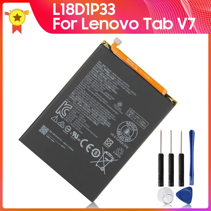 Replacement Battery L18D1P33 For Lenovo Tab V7 High Quality Batteries 5180mAh Backup battery With Tool