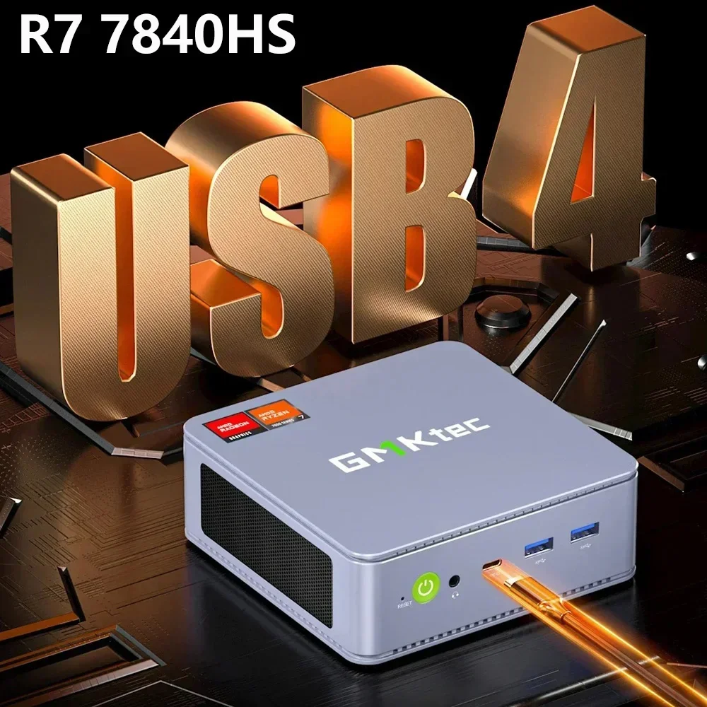 GMKtec K6 MINI PC Ryzen 7 7840HS Up To 5.1GHz Windows 11 Pro DDR5 NVME SSD WIFI6 BT5.2 2.5G Lan Gaming Computer