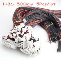 5pcs/lot 1S 2S 3S 4S 5S 6S 7S 8S 500mm 22AWG Lipo Battery Balance Charger Cable Imax B6 Connector Plug Cable RC Model PARTS
