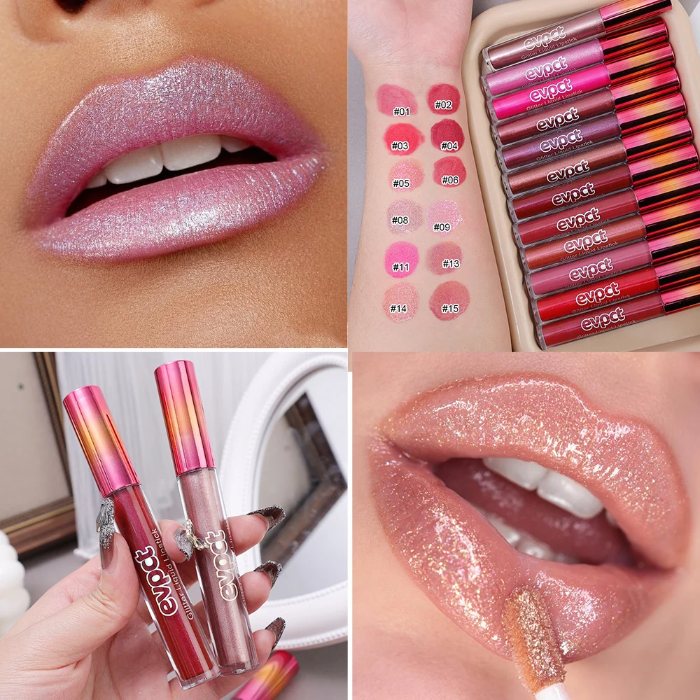 Diamond Glitter Lip Gloss 13 Color Matte-changing Waterproof Lip Glaze Lasting Shimmer Shiny Natural Liquid Lipstick Lips Makeup