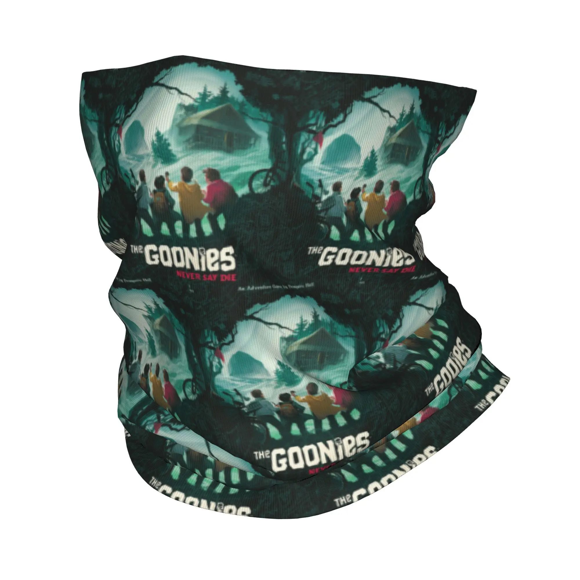 Goonies Never Say Die! Distressed Design Bandana Neck Cover Mask Scarf Warm Cycling Scarf Hiking Fishing Unisex Adult Washable
