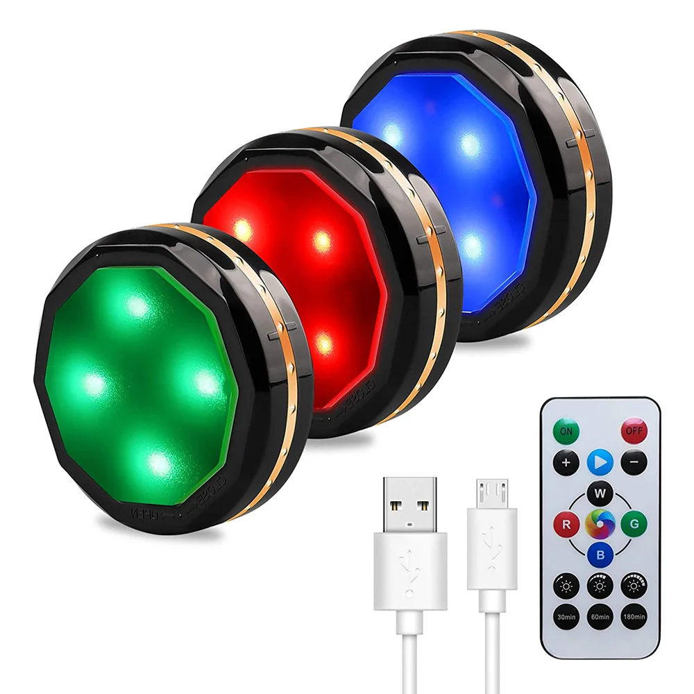 

USB Rechargeable Wireless Led Under Cabinet Light RGB or White Portable Home Decoration for Closet,Showcase,Wardrobe