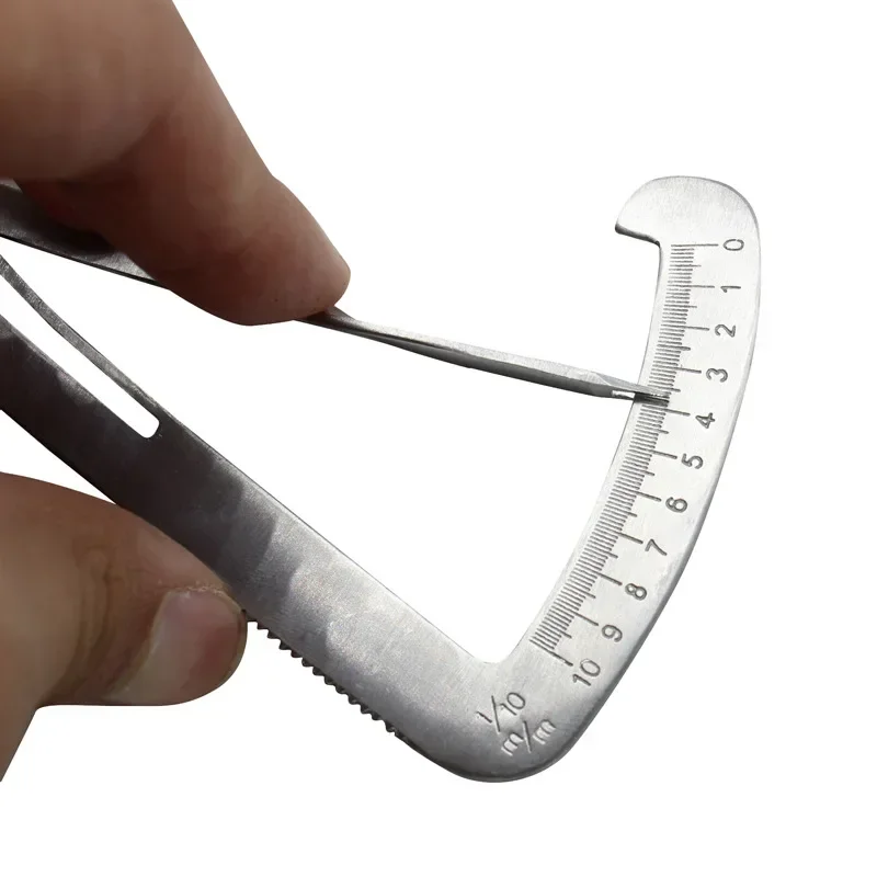 Aço inoxidável Dental Medição Caliper, Metal Vernier, Laboratório de Cera, Espessura Medição Régua, Dentista Ferramenta, Dentista