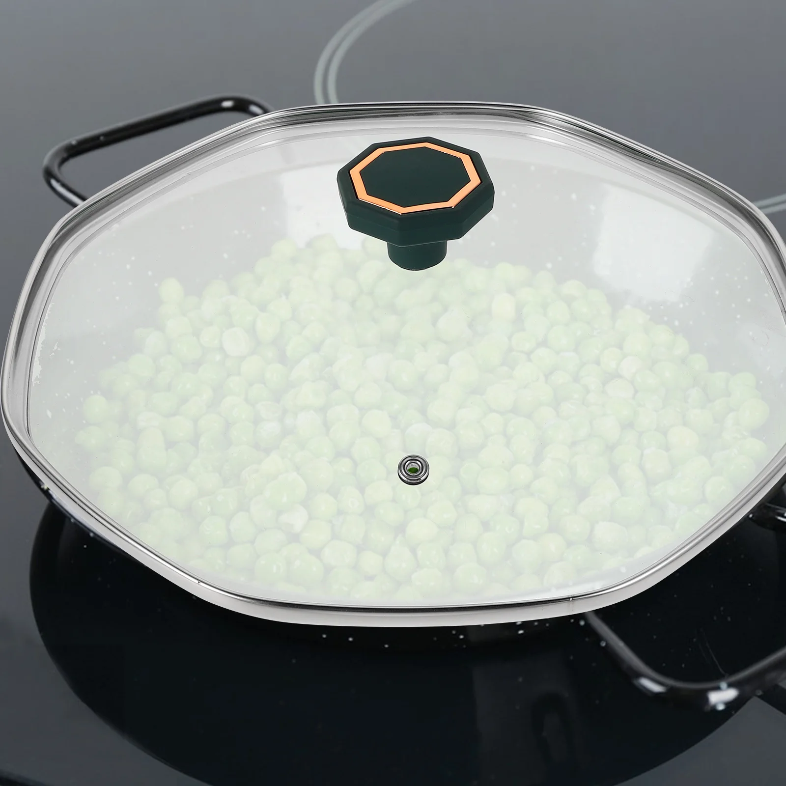 

Tempered Glass Lid Octagonal 30cm Wok Frying Pan Skillet Nonstick Stir Fry Pan Cover Replacement Cookware Lid Cooker Covers