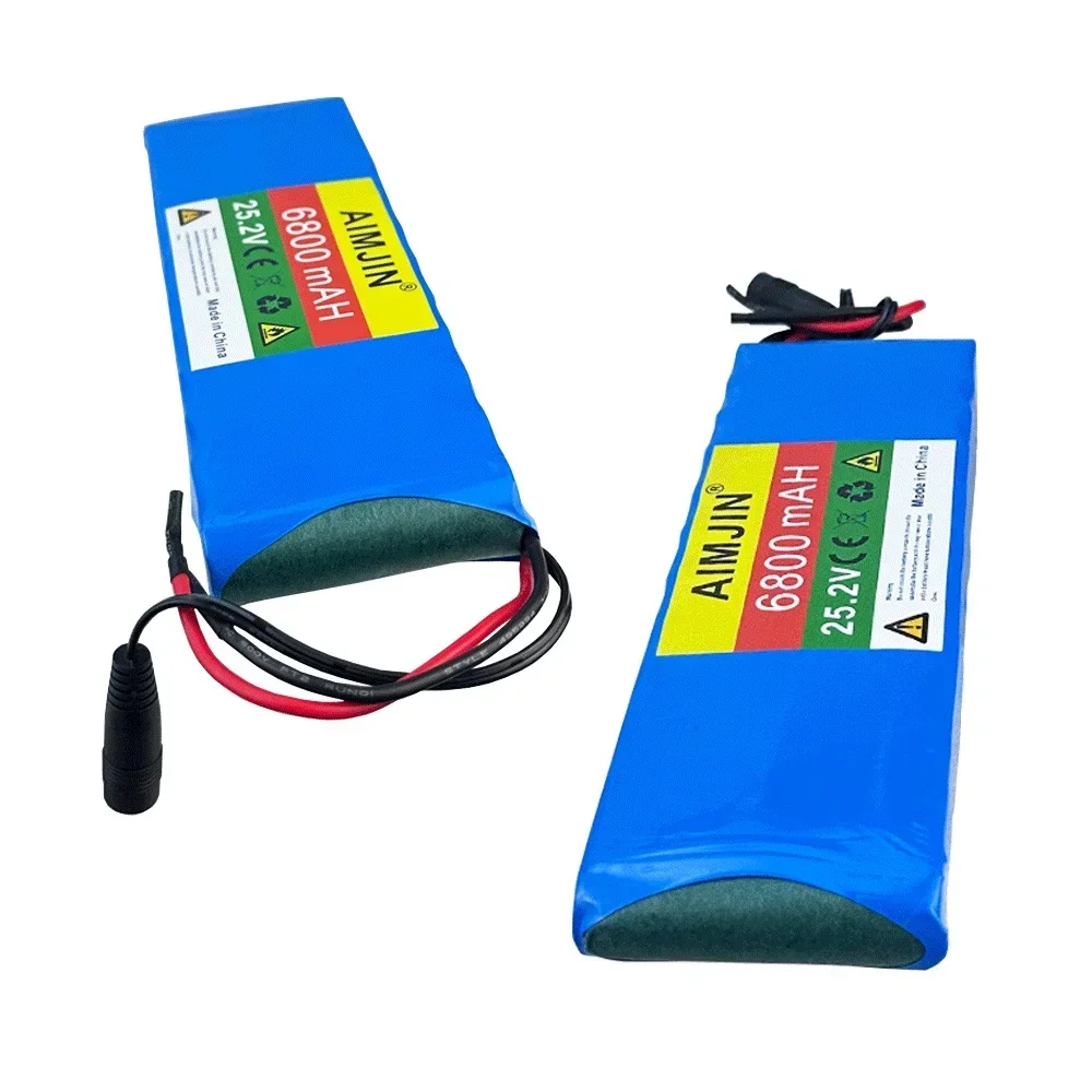 6S2P 18650 25.2V 6800mAh Lithium Battery Pack , BMS bicycle battery +25.2V 2A Charger