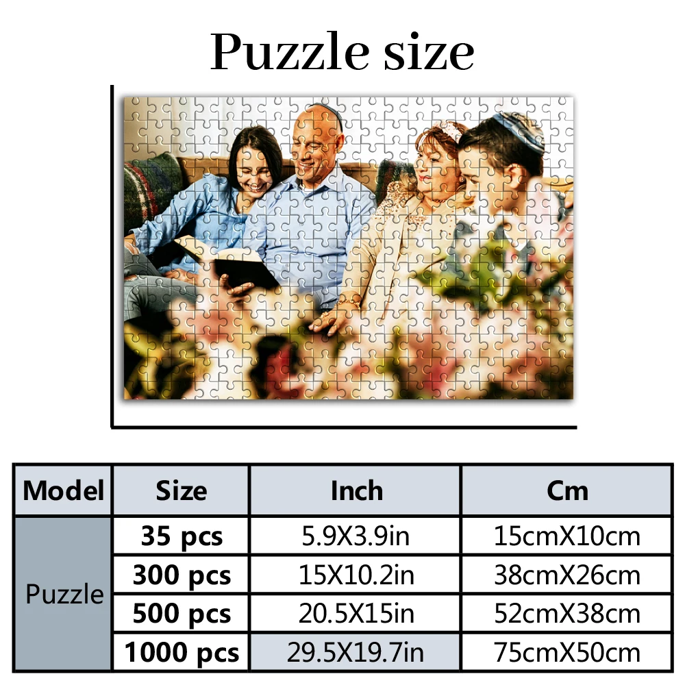 35/300/500pcs family  Custom Picture Mosaic Jigsaw puzzle Customizable Picture For Kids Toy Friend Gift