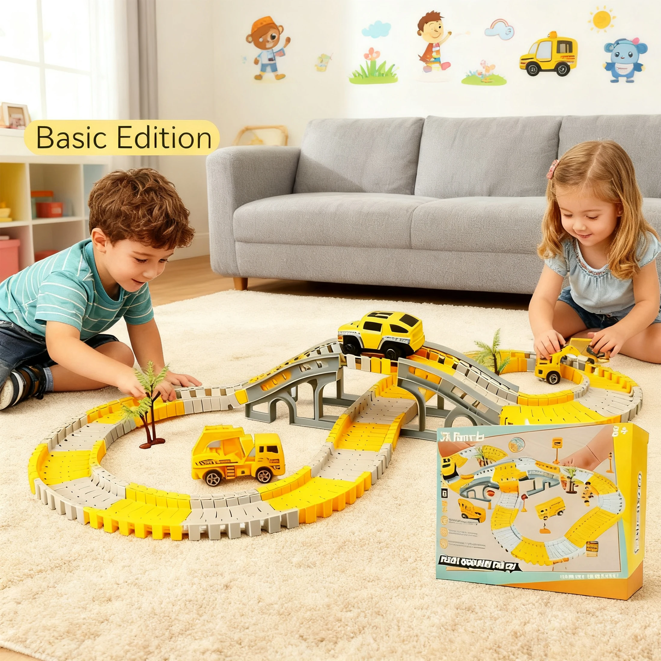 

137pc Boys Halloween Christmas gifts Diy Car track Assemble puzzle toys parent-child interactive Building toys Family party toys