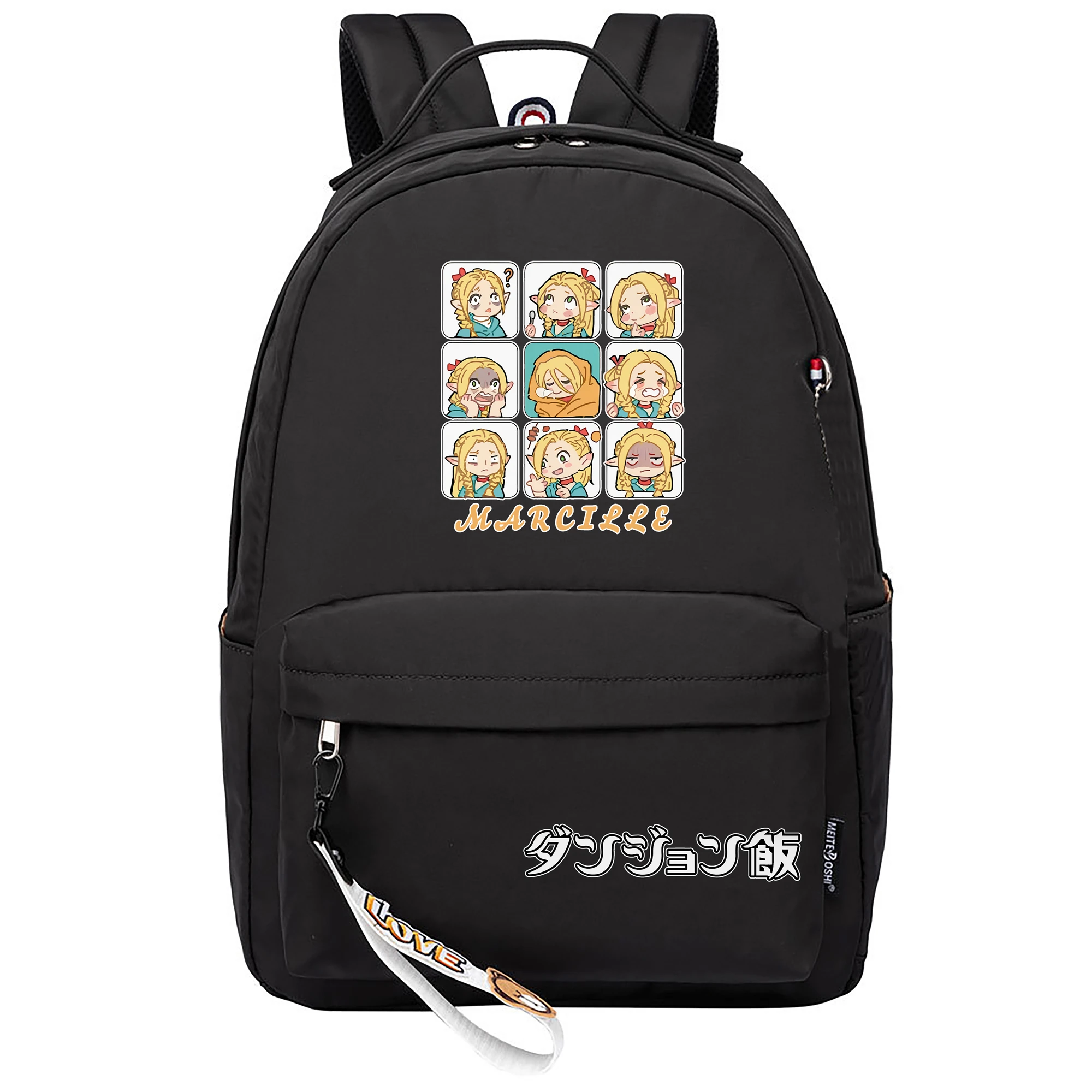 

Anime Delicious in Dungeon Girls School Bags Nylon Bookbag Cartoon Printing Students Backpack Small Laptop Daypack for Teenagers