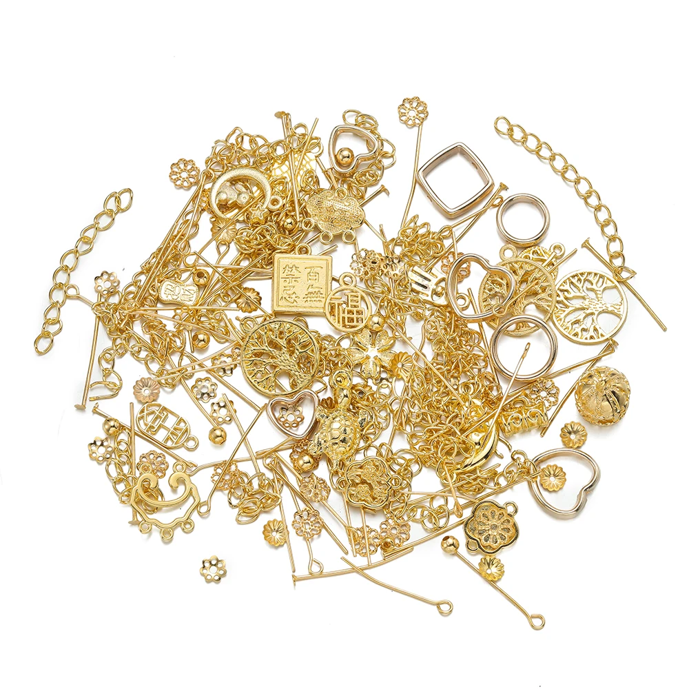 20/50grams Alloy Metal Jewelry Findings Material with CCB Beads Frame for DIY Earrings Bracelet Jewelry Making Accessories