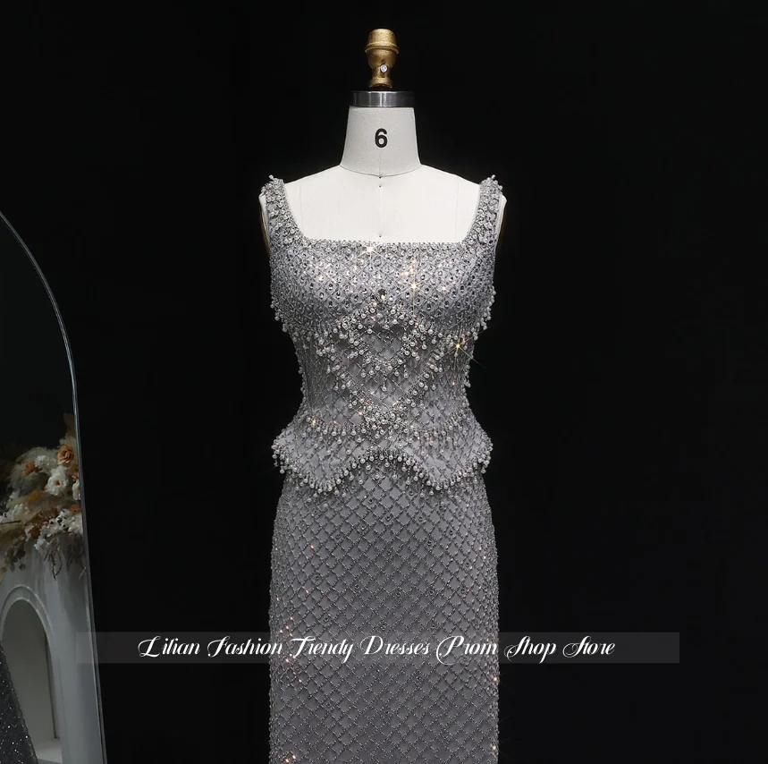 Vestidos de noche con cuentas glamorosos personalizados Vestidos de fiesta con apliques de perlas de cristal Vestidos de fiesta de boda Vestidos de fiesta de cumpleaños