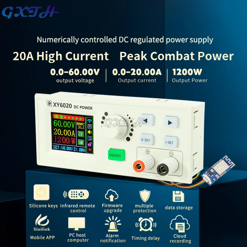 CNC Adjustable DC Power Supply Constant Voltage And Constant Current Maintenance 20A 1200W Step-down Module XY6020 / XY6008