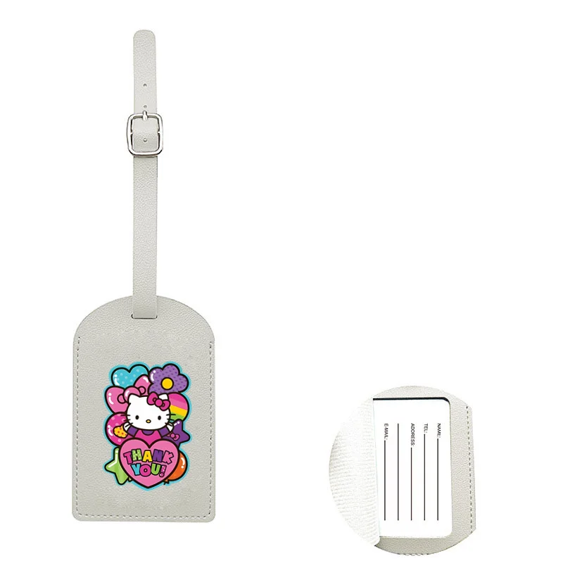 Sanrio HelloKitty Cartoon Bagagelabel Genaaid Reisaccessoires ID-kaart Adreshouder Bagage Instapkaart Bagage Draagbaar